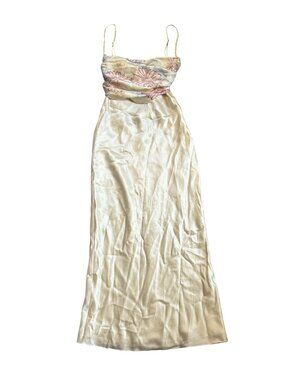 Mirror Palais Bandana Slip Dress in Ivory
